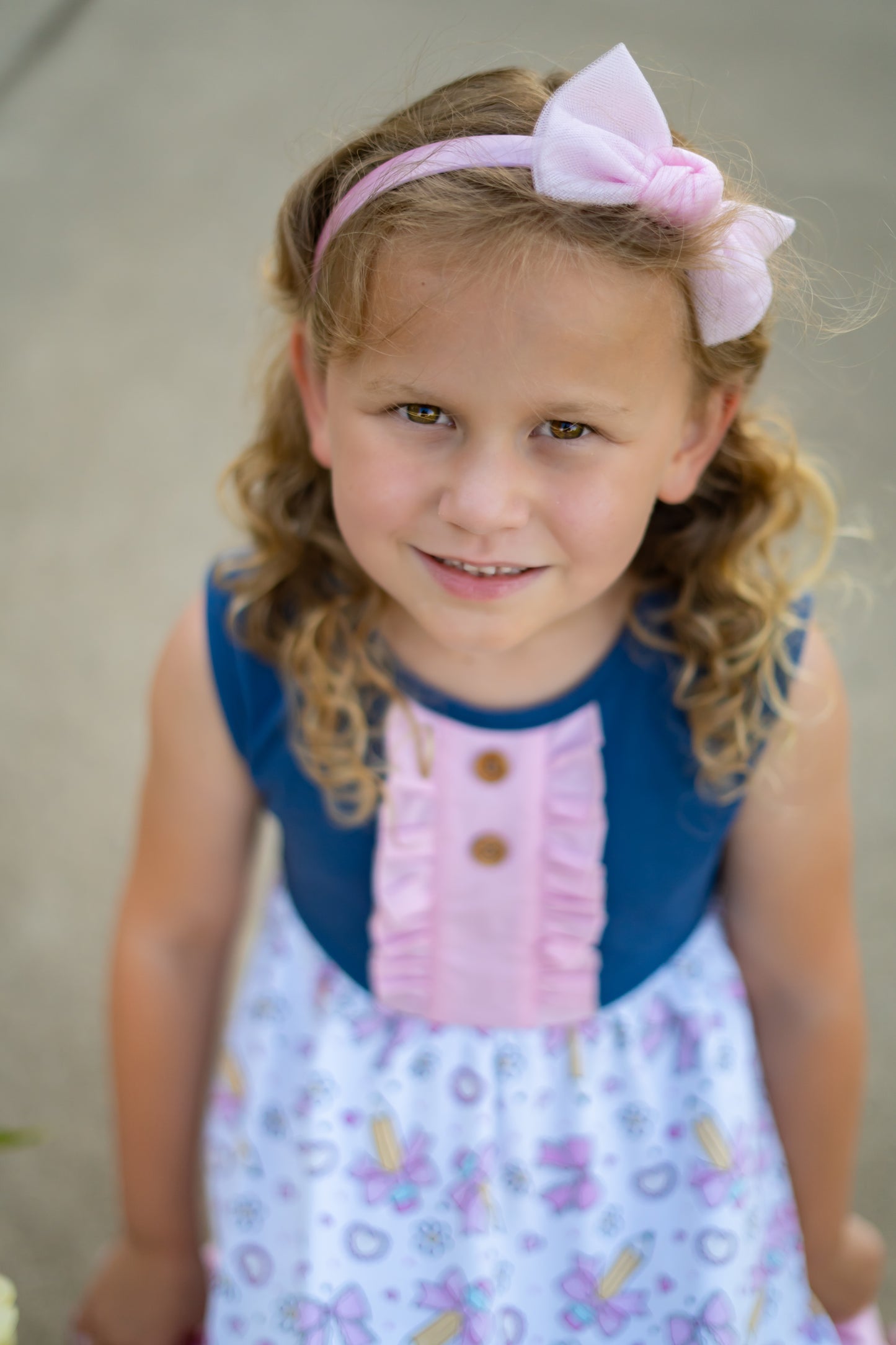 Back to school pencil dress with matching bow