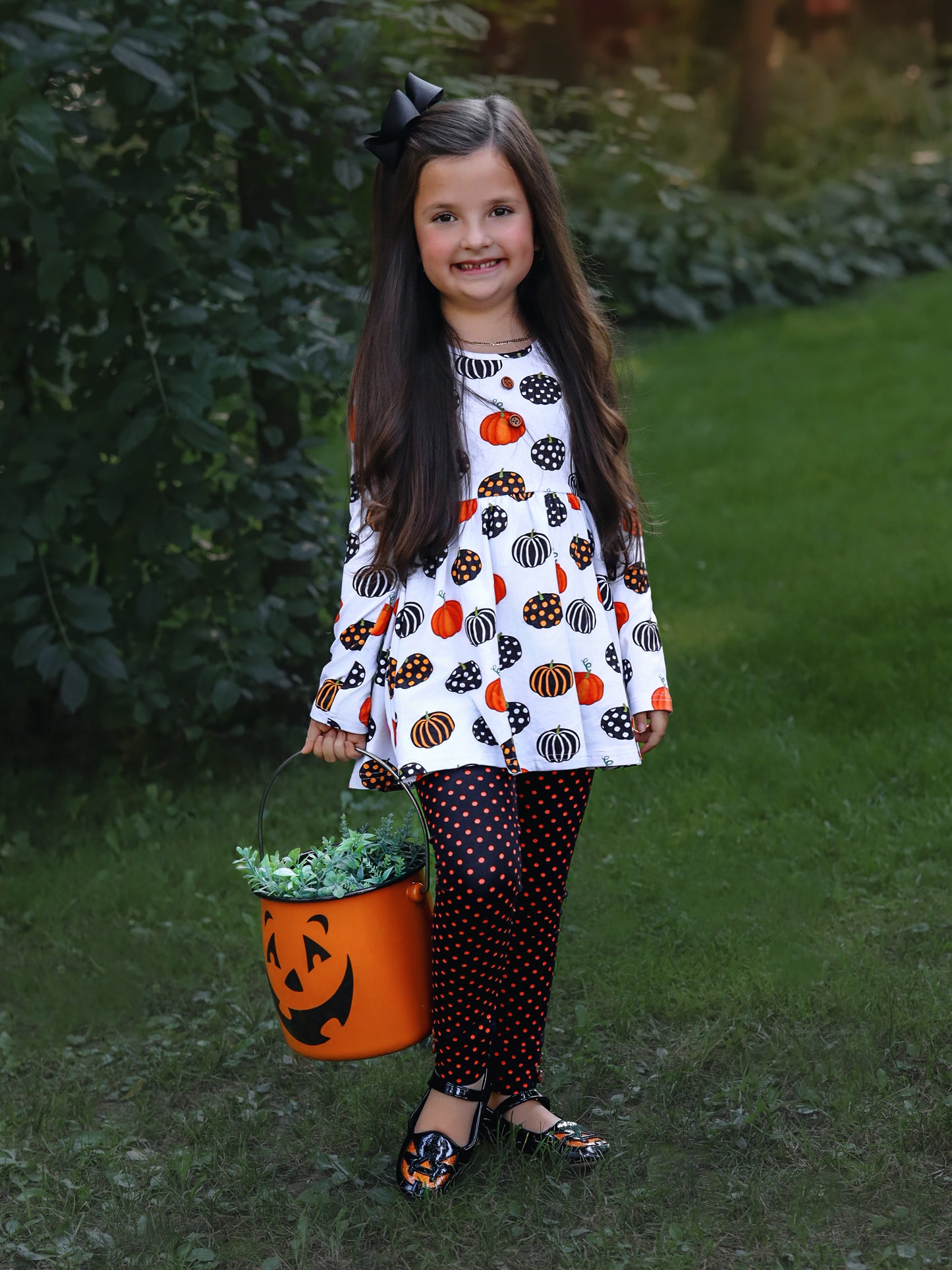 Polka Dot Pumpkin Tunic Set