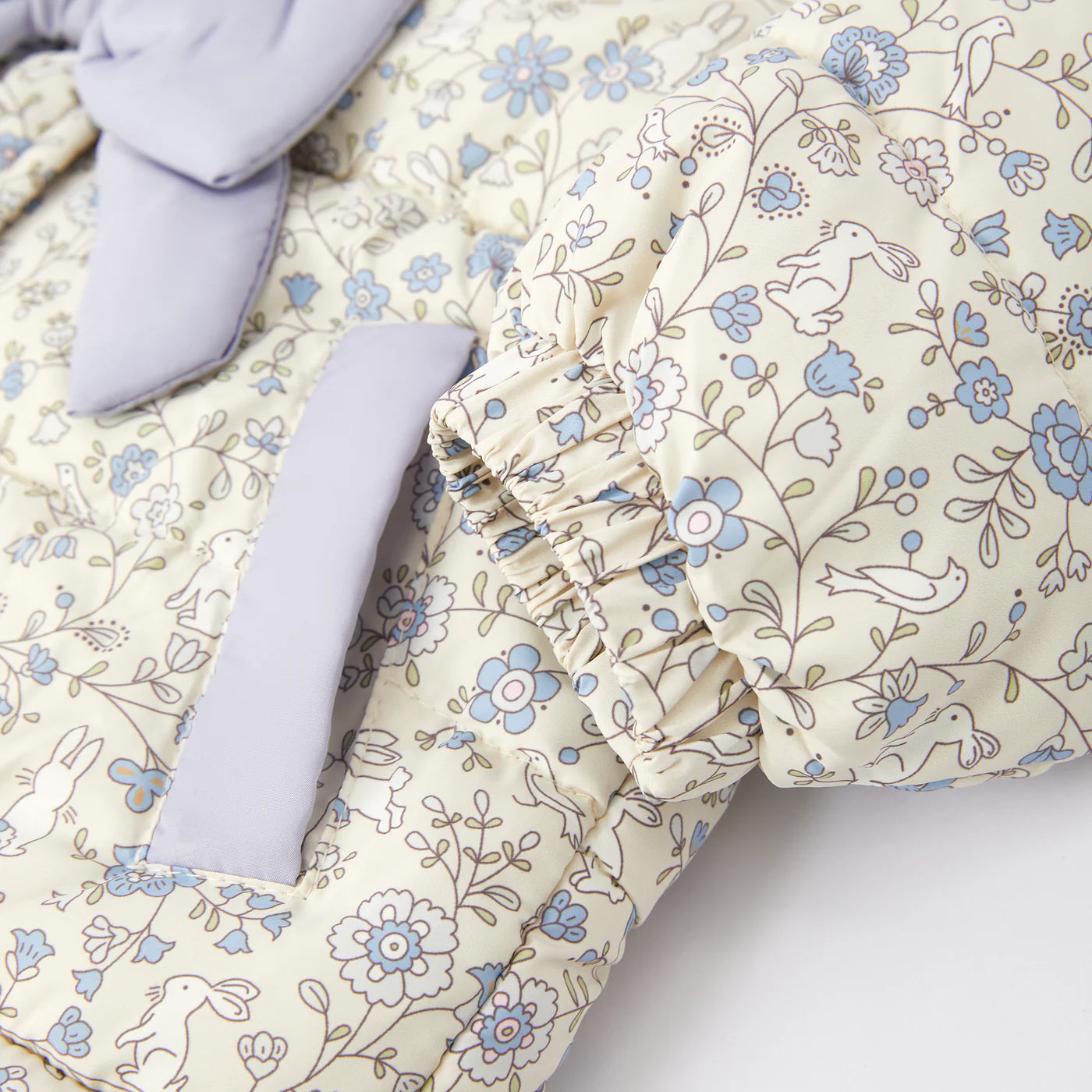 Floral Winter Coat with oversized bows