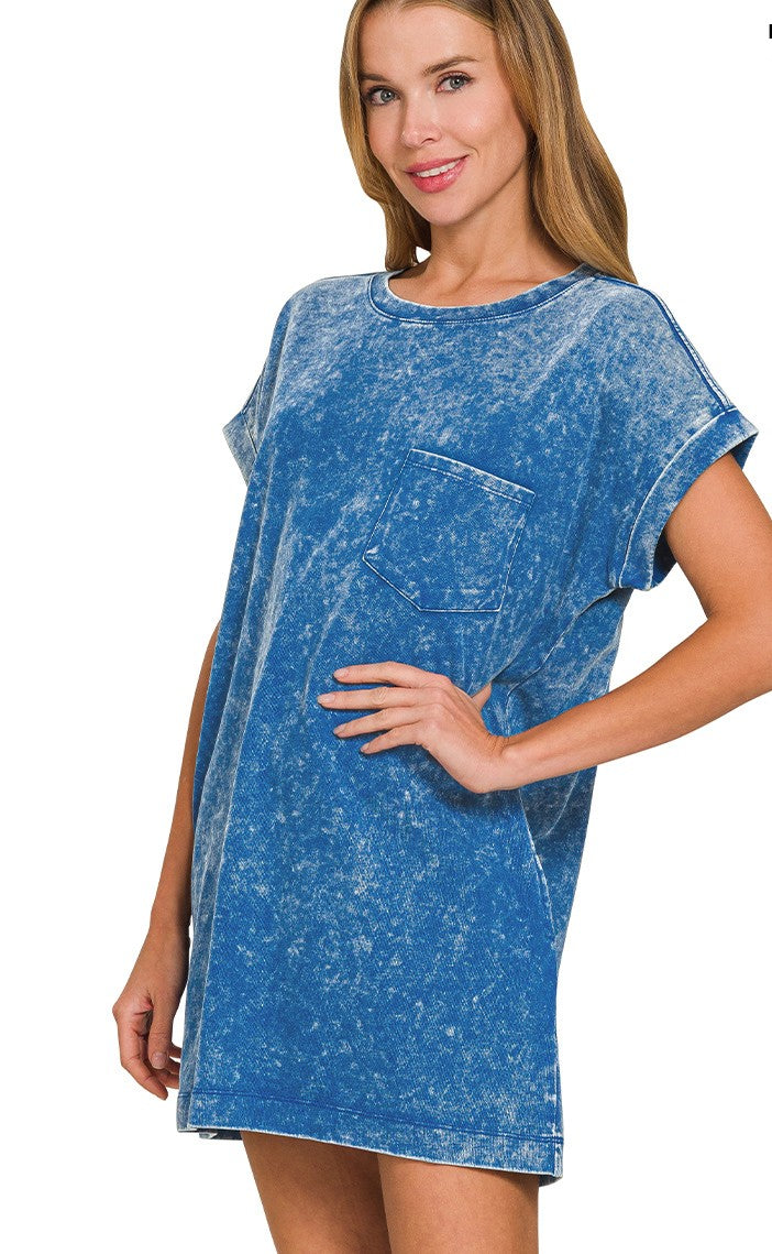 COTTON WASHED TSHIRT DRESS
