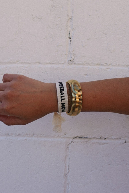 Baseball mom embroidered bracelet
