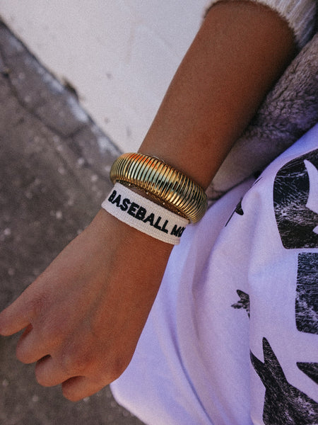 Baseball mom embroidered bracelet