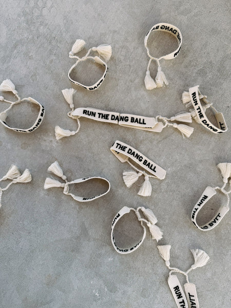 Run the Dang Ball embroidered bracelet