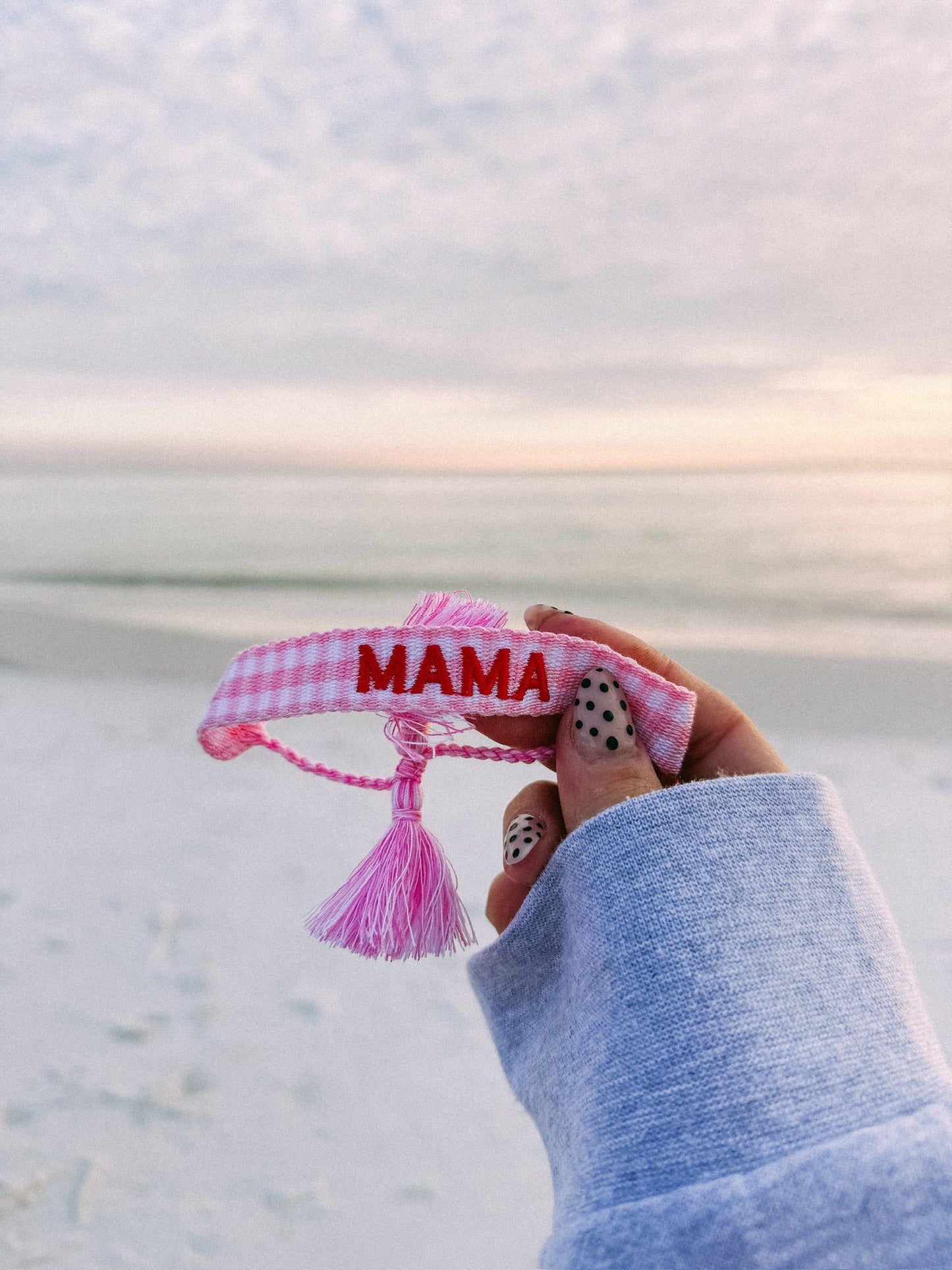 Mama embroidered bracelet