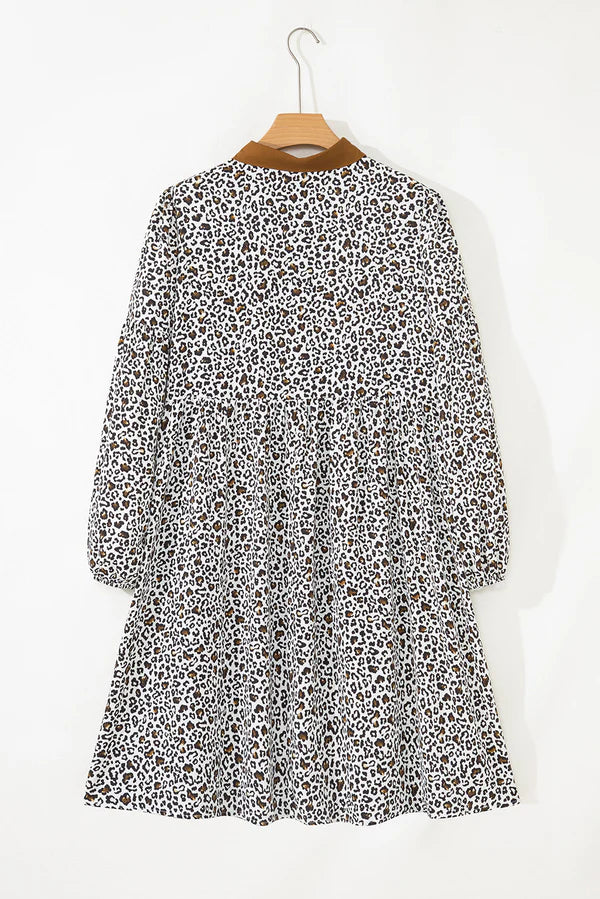 Khaki Leopard Plus Size Dress