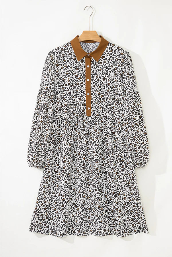 Khaki Leopard Plus Size Dress