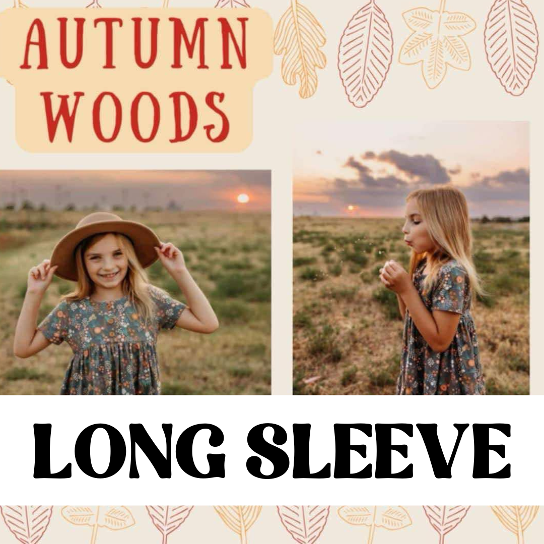 AUTUMN WOODS LONG SLEEVE KNIT TWIRL DRESS