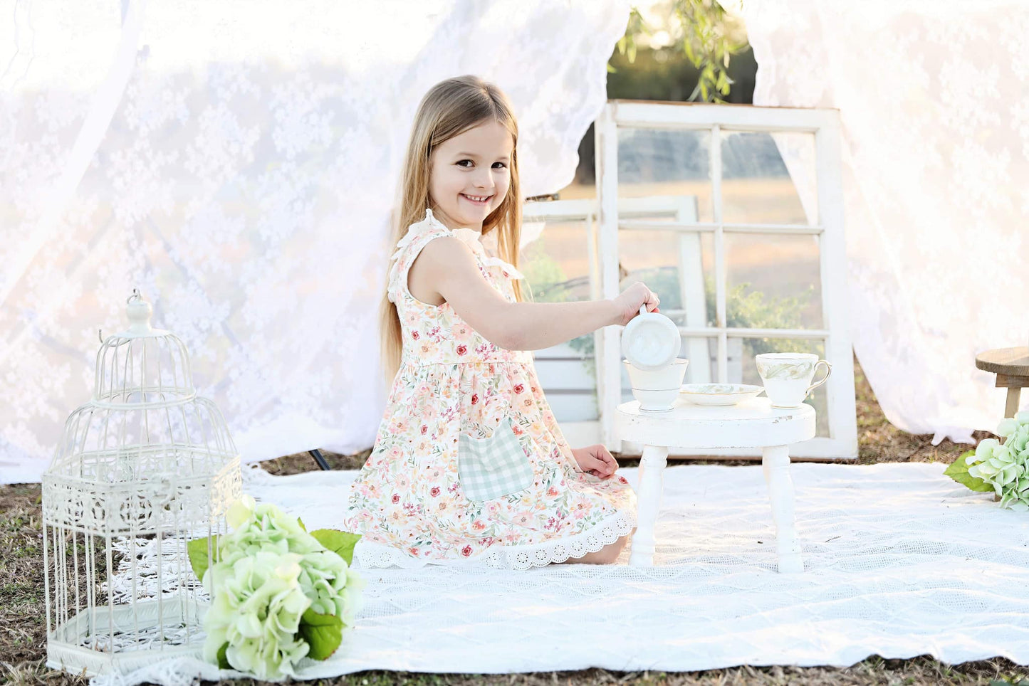 SPRING FLORAL TUNIC SET