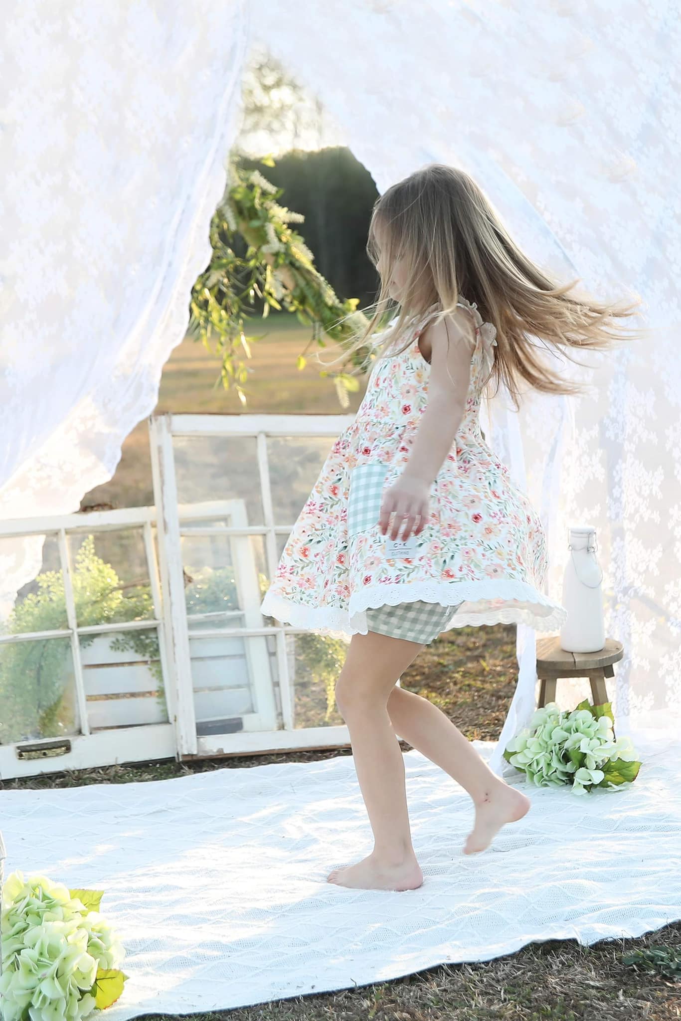 SPRING FLORAL TUNIC SET