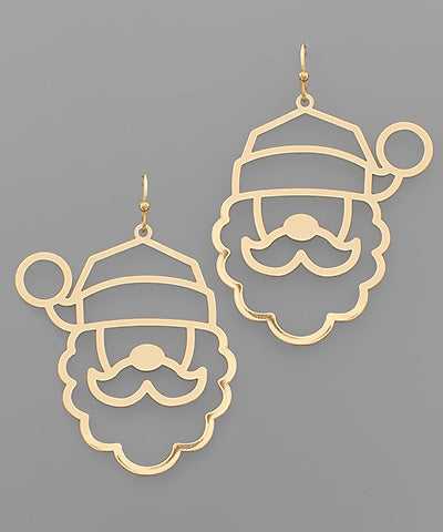 Gold Santa Cutout Earrings