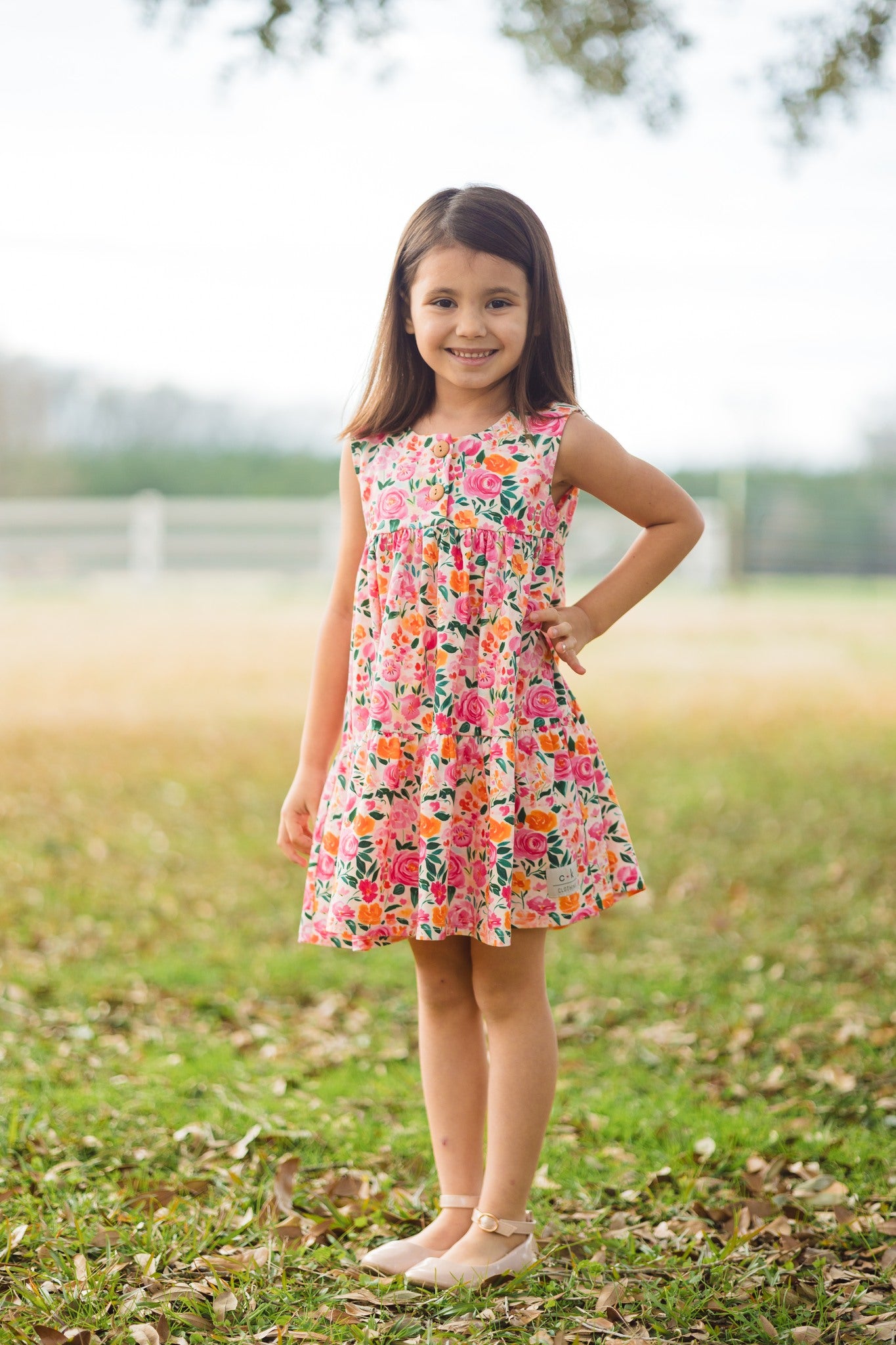 ORANGE BLOSSOMS TWIRL DRESS