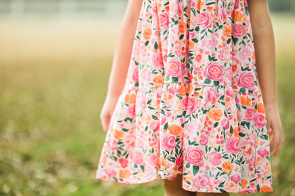 ORANGE BLOSSOMS TWIRL DRESS