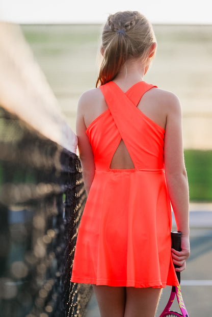 NEON ORANGE ATHLETIC KATE DRESS