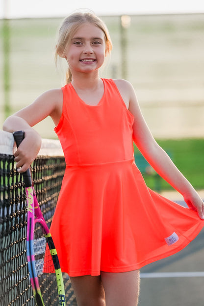 NEON ORANGE ATHLETIC KATE DRESS