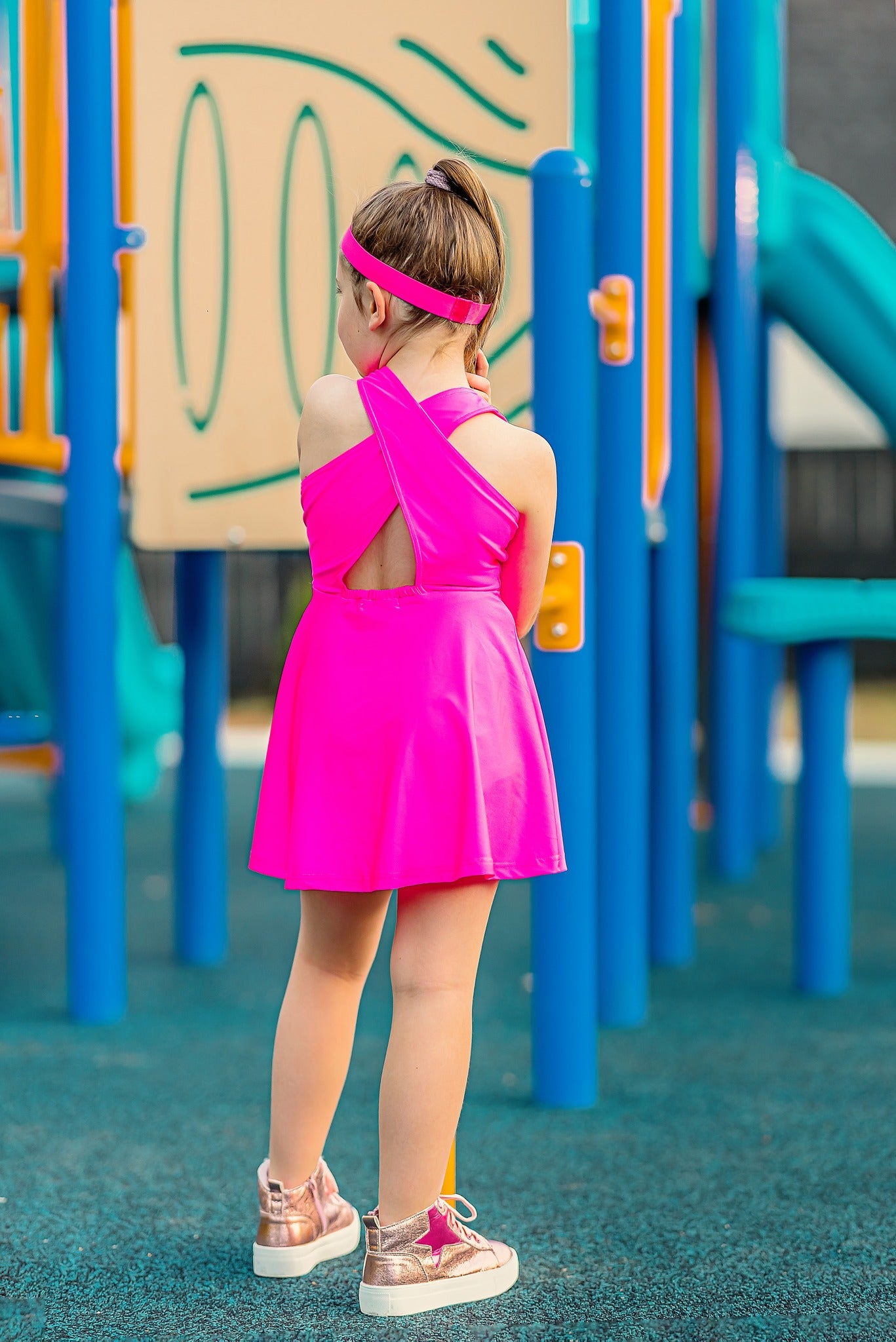 NEON PINK ATHLETIC KATE DRESS