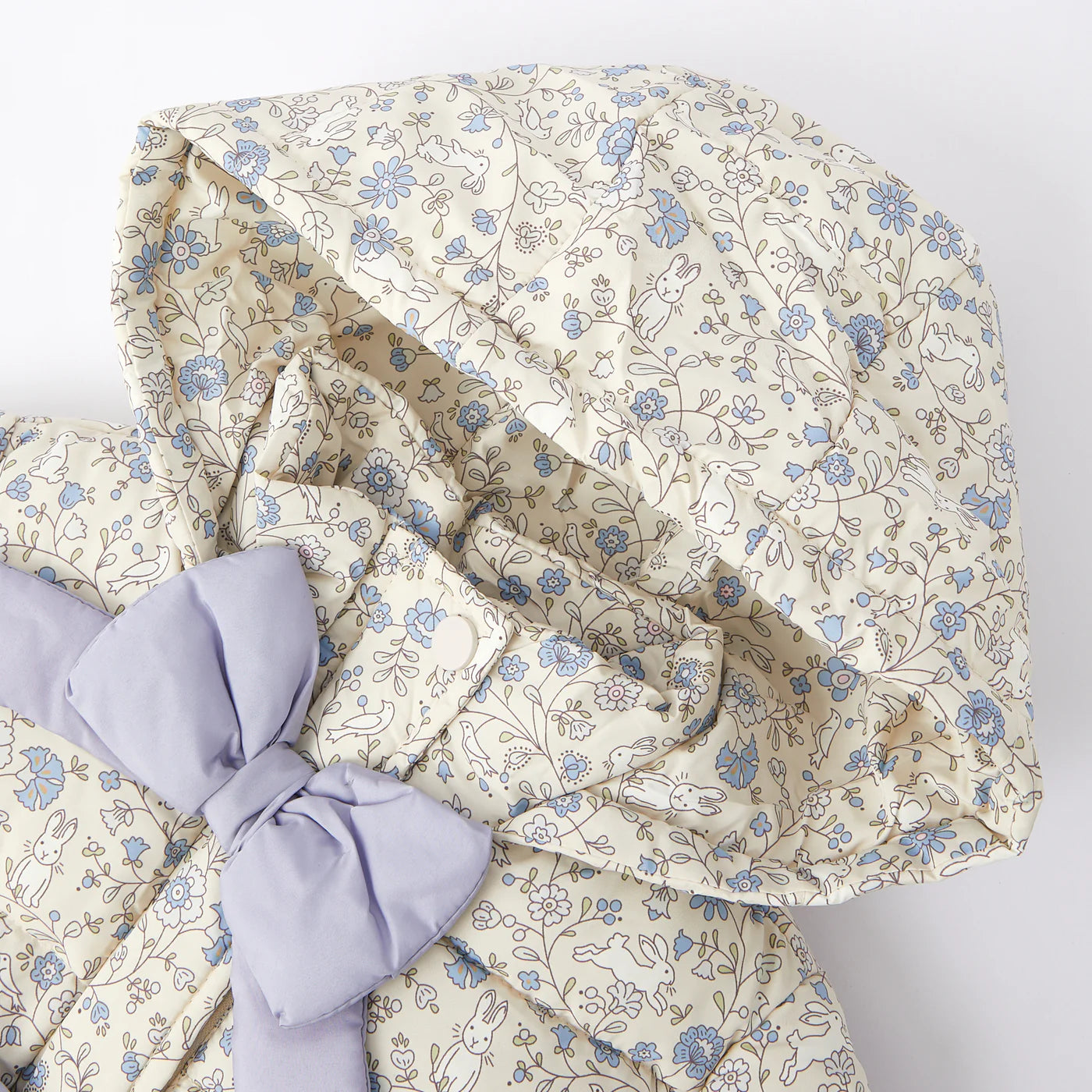 Floral Winter Coat with oversized bows