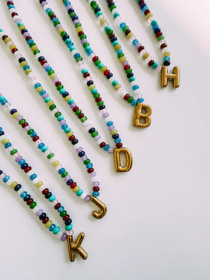 Beaded Initial Necklace