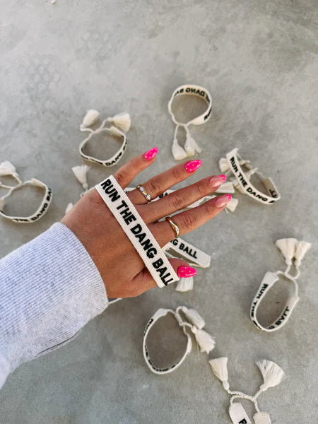 Run the Dang Ball embroidered bracelet