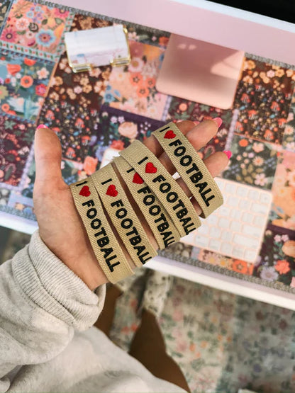 I <3 Football Embroidered bracelet
