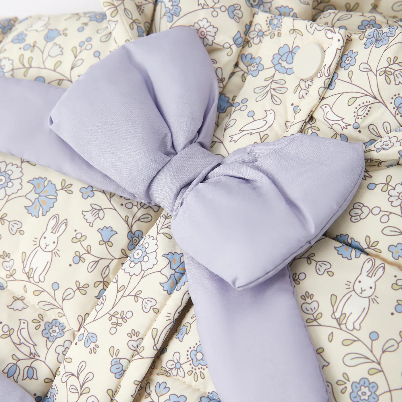 Floral Winter Coat with oversized bows