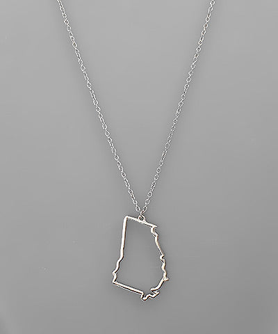 State of GA Cutout Necklace
