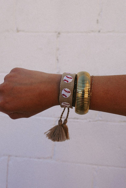 Baseball embroidered bracelet