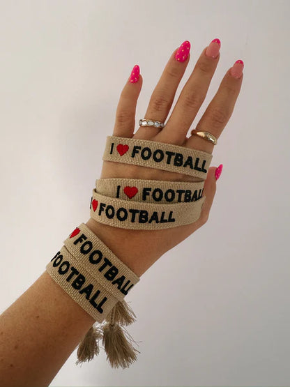 I <3 Football Embroidered bracelet