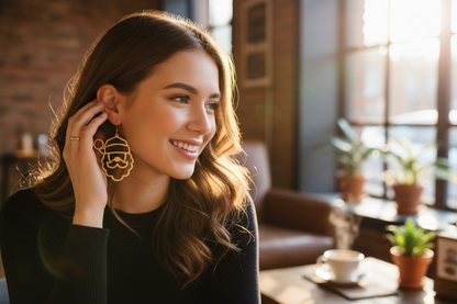 Gold Santa Cutout Earrings