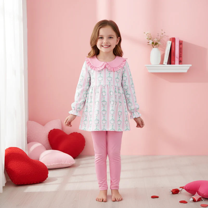 Pink Ruffle Tunic Set