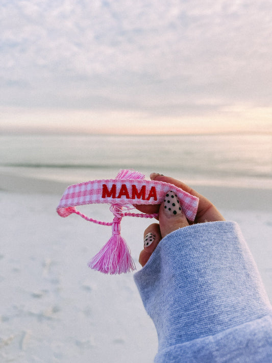 Mama embroidered bracelet