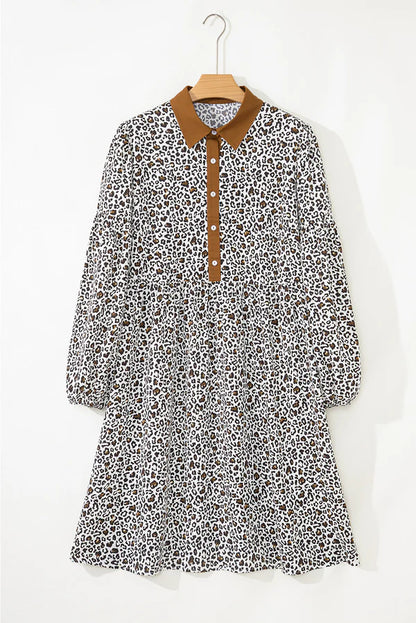 Khaki Leopard Plus Size Dress