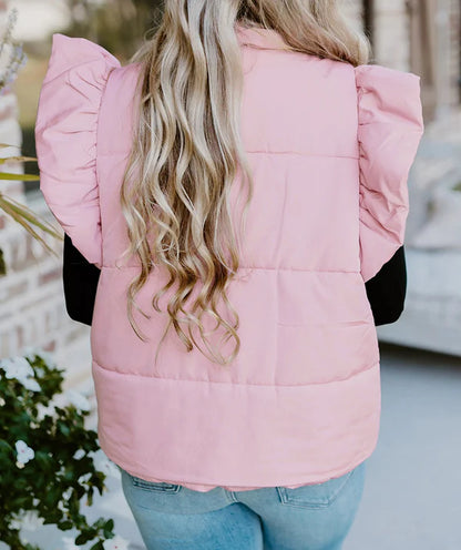 Pink Flutter Puffer Vest