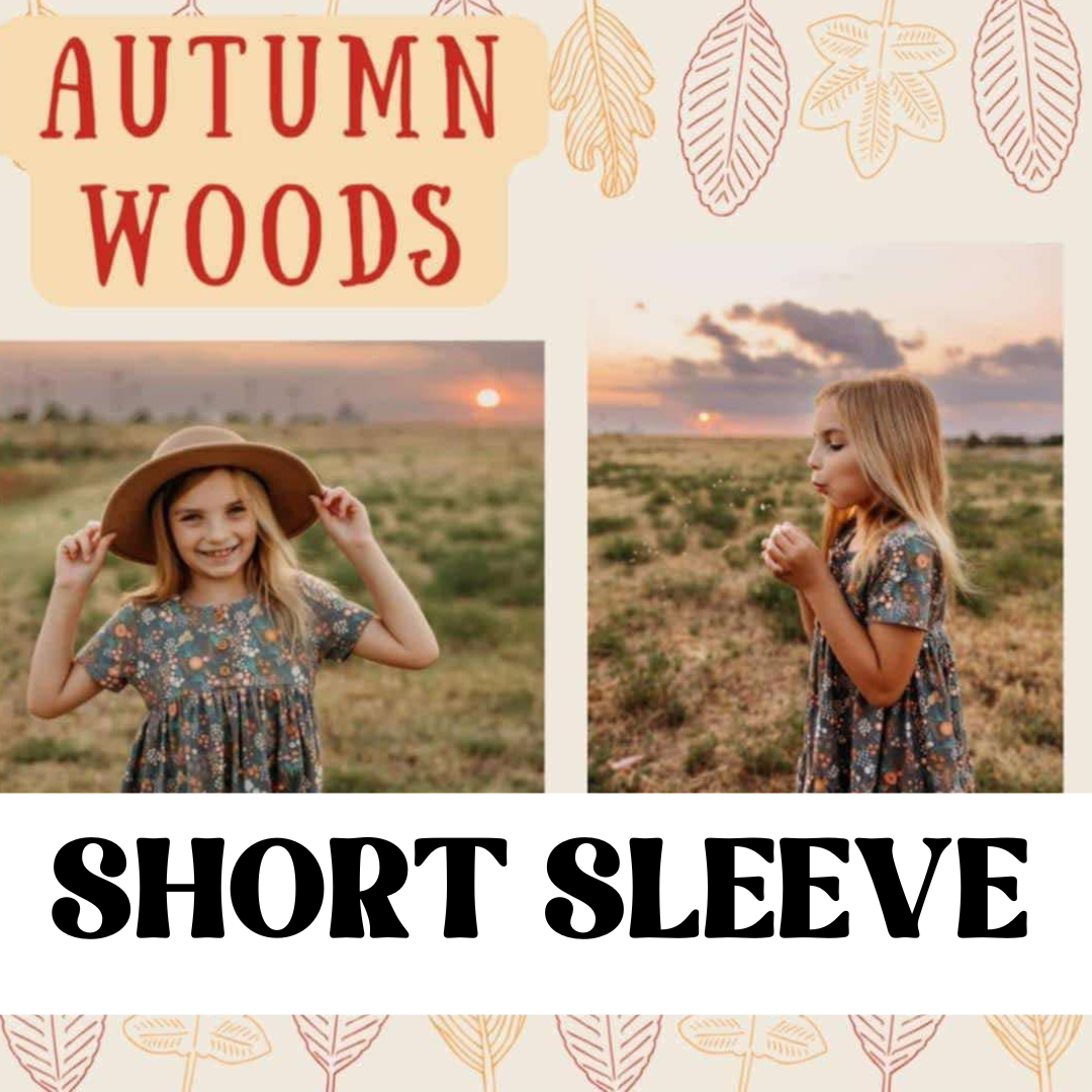 AUTUMN WOODS - SHORT SLEEVE KNIT DRESS