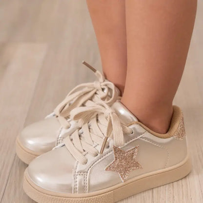 Girls' Sparkle Star Sneaker - Metallic Gold